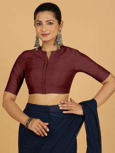 Simar x Rozaana |  Saree Blouse in Deep Maroon