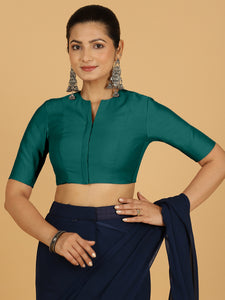 Simar x Rozaana |  Saree Blouse in Peacock Green