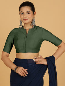 Simar x Rozaana |  Saree Blouse in Pine Green