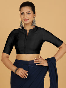 Simar x Rozaana |  Saree Blouse in Raven Black