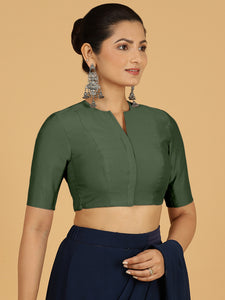 Simar x Rozaana |  Saree Blouse in Pine Green