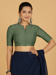 Simar x Rozaana |  Saree Blouse in Hunter Green