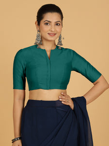 Simar x Rozaana |  Saree Blouse in Peacock Green