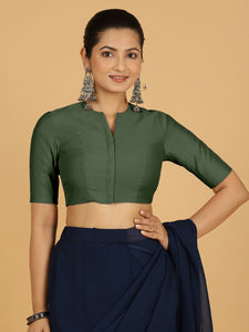 Simar x Rozaana |  Saree Blouse in Pine Green