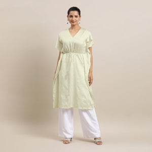  Siya x Rozaana | Kaftan Kurta in Ivory with Thread Work_4