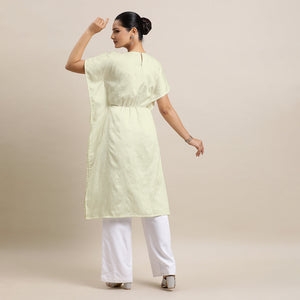  Siya x Rozaana | Kaftan Kurta in Ivory with Thread Work_2