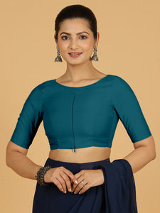 Sushma x Rozaana | Regular Sleeves Saree Blouse in Crystal Teal