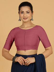 Sushma x Rozaana | Regular Sleeves Saree Blouse in Rose Pink