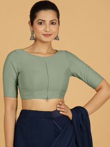 Sushma x Rozaana | Regular Sleeves Saree Blouse in Mint Green