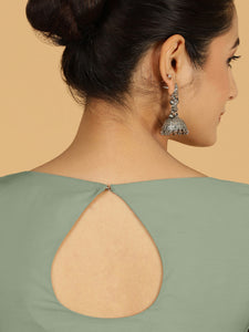 Sushma x Rozaana | Regular Sleeves Saree Blouse in Mint Green