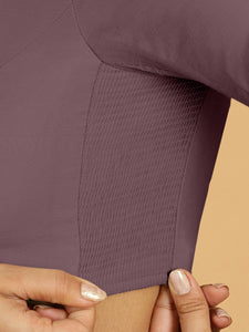 Sushma x Rozaana | Regular Sleeves Saree Blouse in Purple Mauve