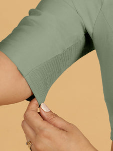 Sushma x Rozaana | Regular Sleeves Saree Blouse in Mint Green