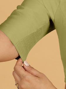 Sushma x Rozaana | Regular Sleeves Saree Blouse in Pista Green