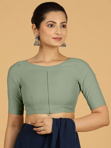 Sushma x Rozaana | Regular Sleeves Saree Blouse in Mint Green