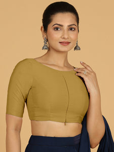 Sushma x Rozaana | Regular Sleeves Saree Blouse in Dijon Mustard