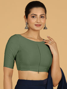 Sushma x Rozaana | Regular Sleeves Saree Blouse in Hunter Green