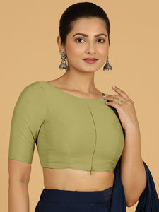 Sushma x Rozaana | Regular Sleeves Saree Blouse in Pista Green