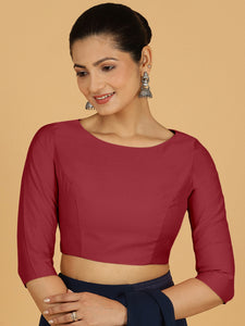 Tamanna x Rozaana | Three Quarter Sleeves Saree Blouse in Scarlet Red