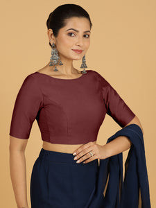 Trisha x Rozaana |  Saree Blouse in Deep Maroon