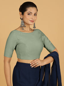 Trisha x Rozaana |  Saree Blouse in Mint Green