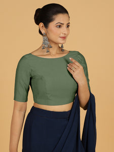 Trisha x Rozaana |  Saree Blouse in Hunter Green