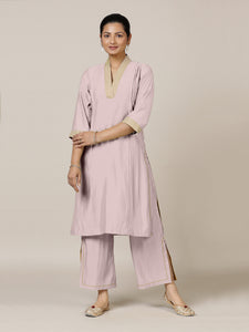 Vanya x Rozaana | A Line Kurta in Lilac with Thread Work | Coords or Only Kurta