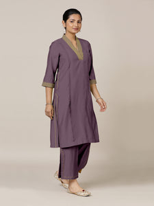 Vanya x Rozaana | A Line Kurta in Purple Mauve with Thread Work | Coords or Only Kurta