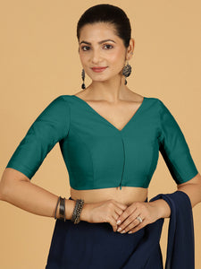 Vedika x Rozaana |  Saree Blouse in Peacock Green