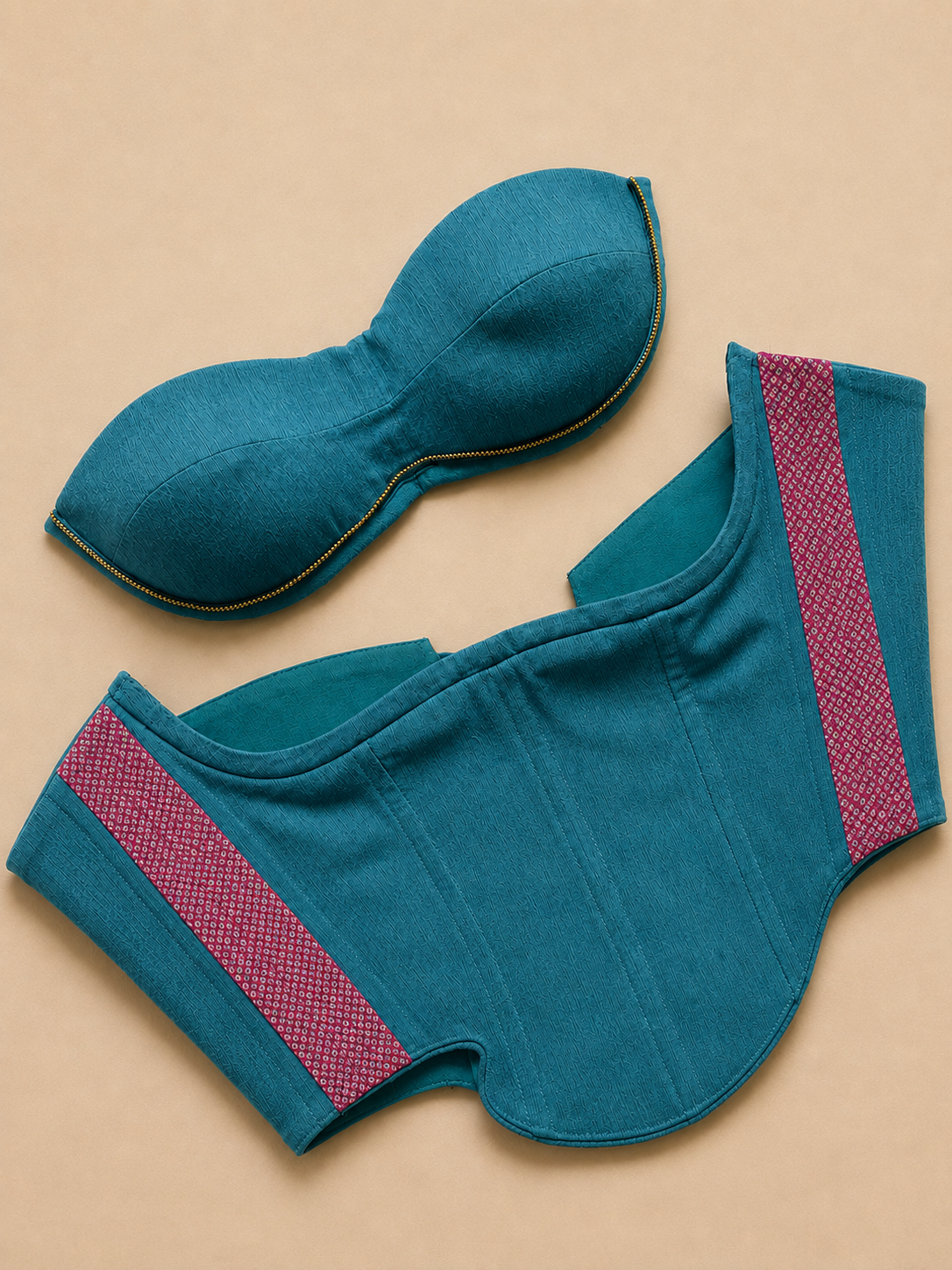 Vihana | Detachable Cerulean Blue Mangalgiri Cinchfit™ Corset Top