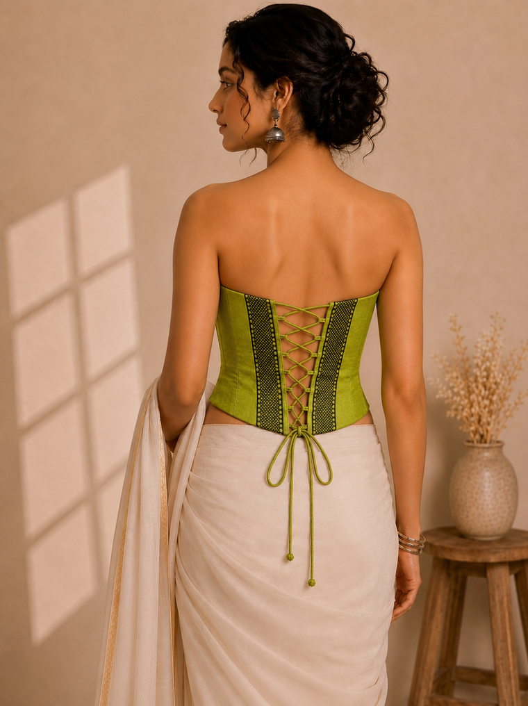 Vihana | Detachable Radiant Cintron Mangalgiri Cinchfit™ Corset Top