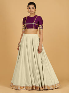 Zainab x Tyohaar | Ivory Panelled Lehenga Skirt