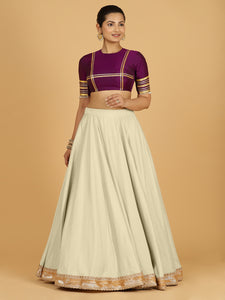 Zainab x Tyohaar | Ivory Panelled Lehenga Skirt