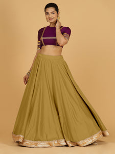 Zainab x Tyohaar | Dijon Mustard Panelled Lehenga Skirt