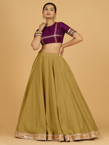 Zainab x Tyohaar | Dijon Mustard Panelled Lehenga Skirt