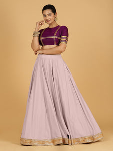 Zainab x Tyohaar | Lilac Panelled Lehenga Skirt