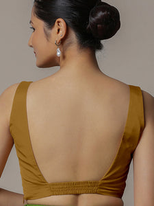 Zeba x Rozaana | Bronze Gold Sleeveless Saree Blouse w/ FlexiFit™