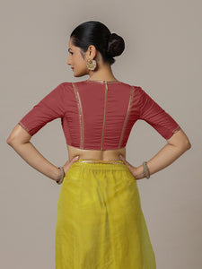 Zohra x Luxe | Auburn Red Saree Blouse w/ FlexiFit™ Side Seam