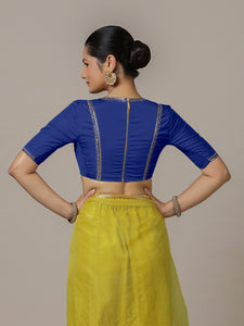 Zohra x Luxe | Cobalt Blue Saree Blouse w/ FlexiFit™ Side Seam