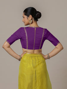 Zohra x Luxe | Purple Saree Blouse w/ FlexiFit™ Side Seam