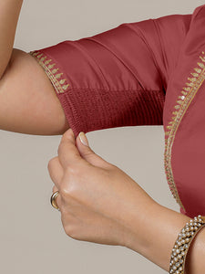 Zohra x Luxe | Auburn Red Saree Blouse w/ FlexiFit™ Side Seam