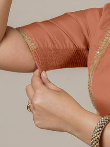 Zohra x Luxe | Metallic Copper Saree Blouse w/ FlexiFit™ Side Seam