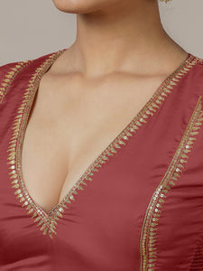 Zohra x Luxe | Auburn Red Saree Blouse w/ FlexiFit™ Side Seam