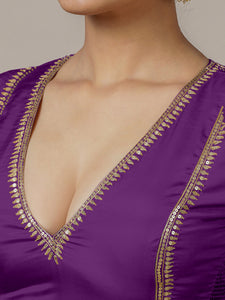 Zohra x Luxe | Purple Saree Blouse w/ FlexiFit™ Side Seam