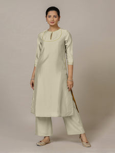 Zoya x Rozaana | A Line Kurta in Ivory with Thread Work | Coords or Only Kurta