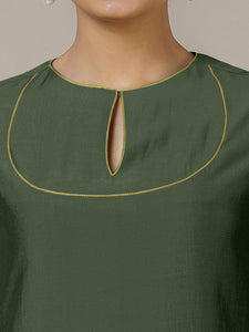 Zoya x Rozaana | A Line Kurta in Pine Green with Thread Work | Coords or Only Kurta