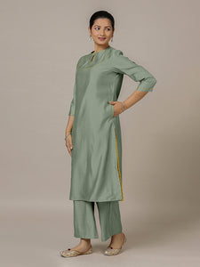 Zoya x Rozaana | A Line Kurta in Mint Green with Thread Work | Coords or Only Kurta