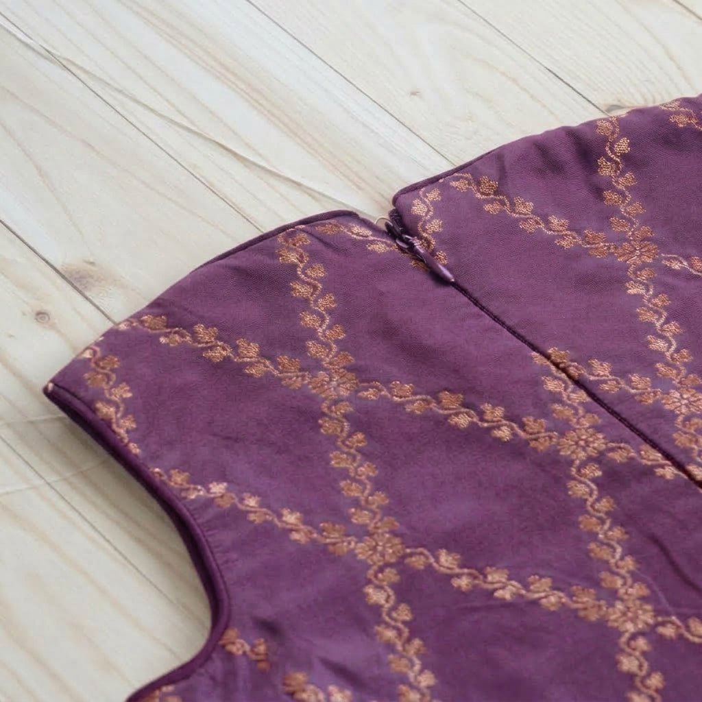 Poppy x Tyohaar | Moonlit Lavender Vine Mesh Brocade Tent Style Kurta & Flared Pant Set