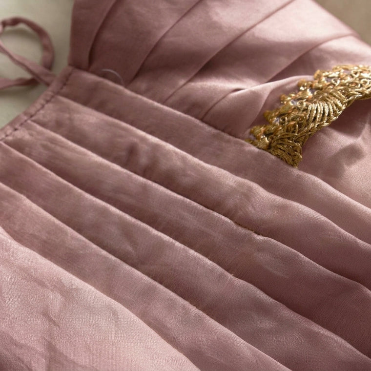 Nureh x Tyohaar | Silken lavender Shimmer Tissue Skirt Style Saree