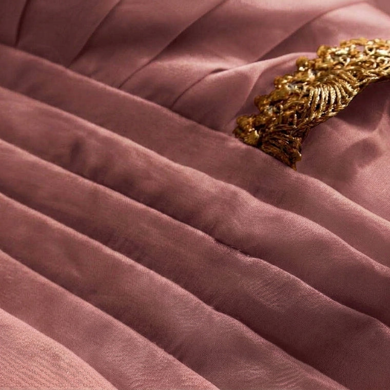 Chanchal x Tyohaar | Cloudy Pink Peach Viscose Organza Skirt Style Saree