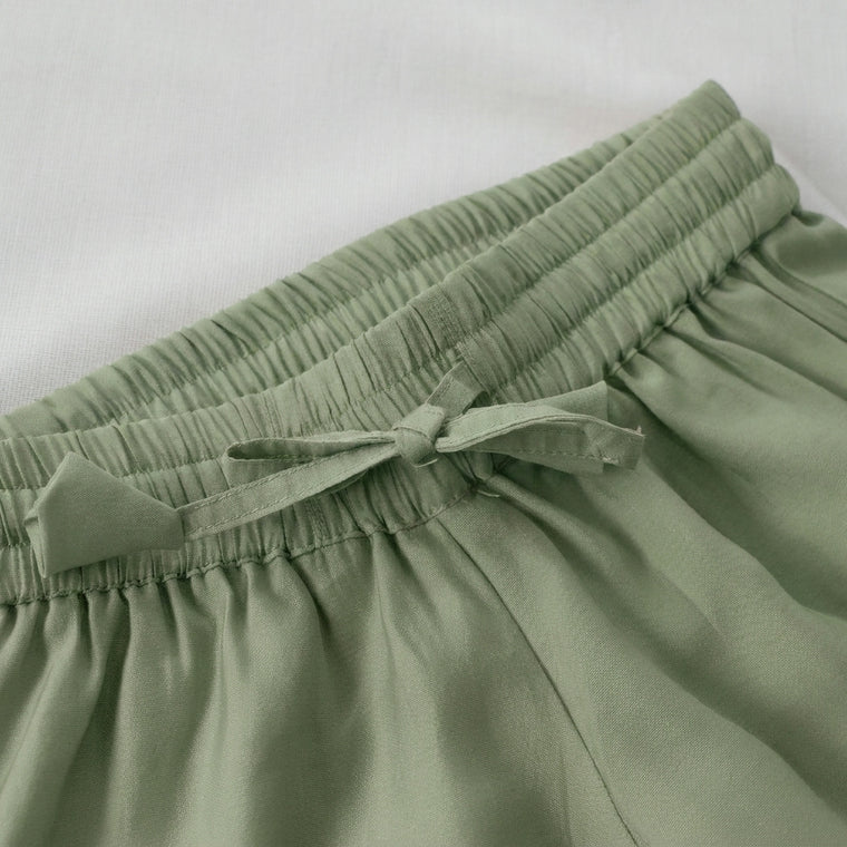 Afiya x Tyohaar | Mint Green Solid Viscose Straight Kurta & Pant Set